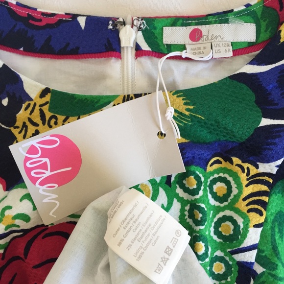 Boden multi color printed Retro Pocket shift dress - Picture 8 of 8